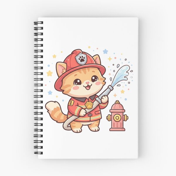 Item preview, Ilustración de un lindo gatito bombero chibi designed and sold by  Cat Lady.