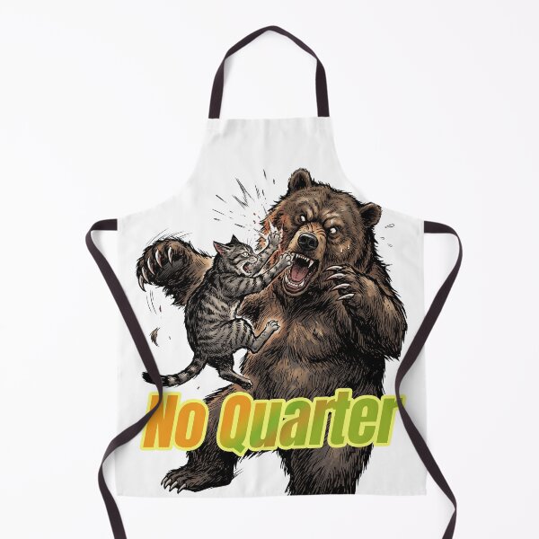 Item preview, No Quarter - Brave Cat Fighting Giant Bear Comic Art designed and sold by LOVEARTDESIGN.