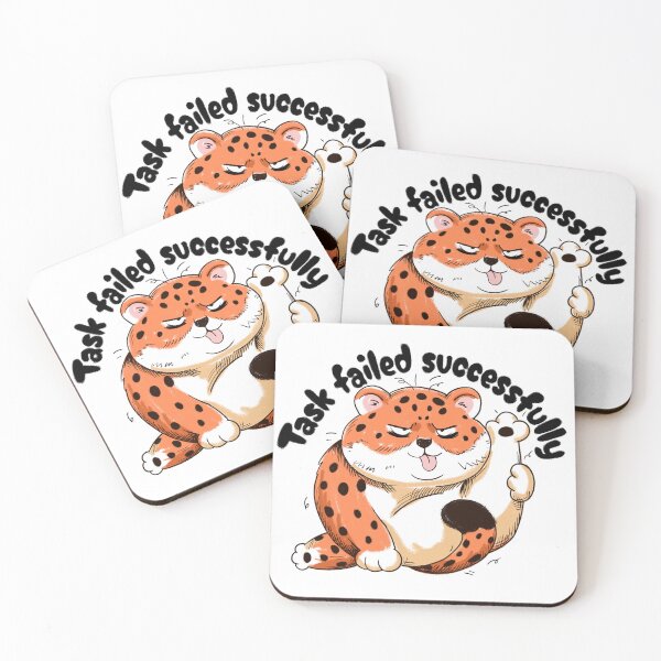 Item preview, Funny Fat Leopard Task Failed Successfully designed and sold by Moody Critters.