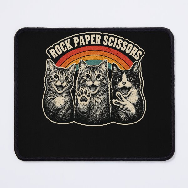 Item preview, Rock Paper Scissors Cats – Funny Retro Cat Lover Game Humor Design designed and sold by PosiMCreations.