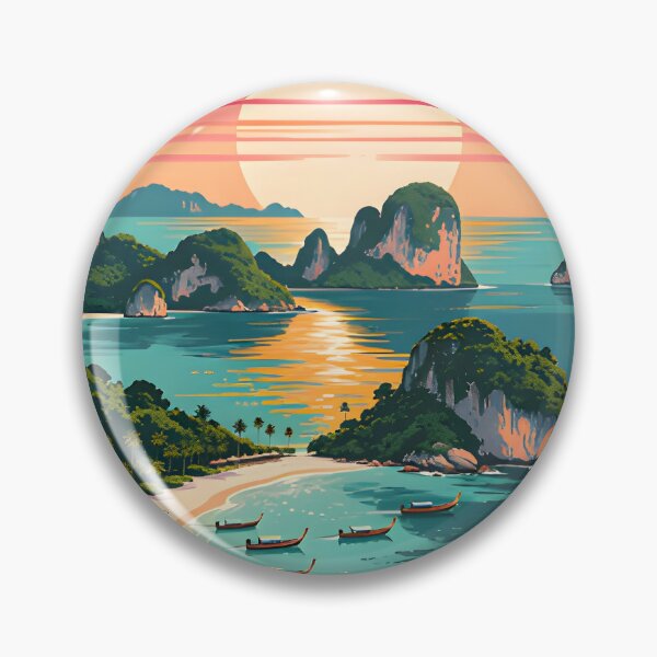 Item preview, Retro Tropical Sunset Art Print - Koh Samui designed and sold by Spirit of Siam.