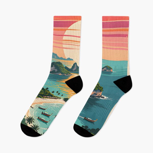 Item preview, Retro Tropical Sunset Art Print - Koh Samui designed and sold by Spirit of Siam.