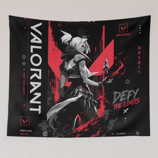 Item preview, Valorant Jett Defy The Limits Gaming Poster | Red Black Esports Anime Style Gamer Art designed and sold by NBT-NOVA.