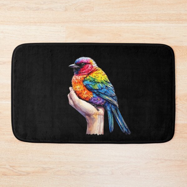 Item preview, Beautiful Rainbow Bird Saved in Hand Colorful Watercolor designed and sold by AurossaDesign.