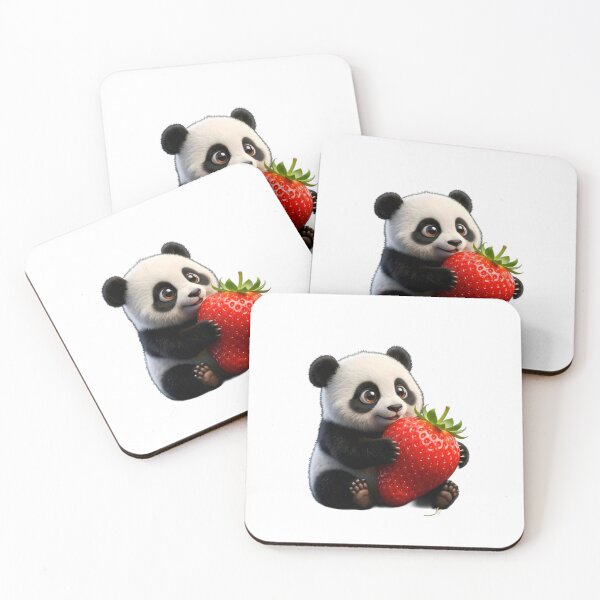 Item preview, Cute Baby Panda with Strawberry Sticker PNG | Kawaii Panda Holding Giant Strawberry | Transparent Background designed and sold by ashwin131.