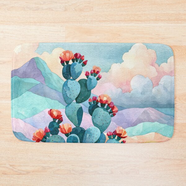 Item preview, Blooming Cactus Watercolor Southwestern Desert Landscape designed and sold by MargaretWiktor.