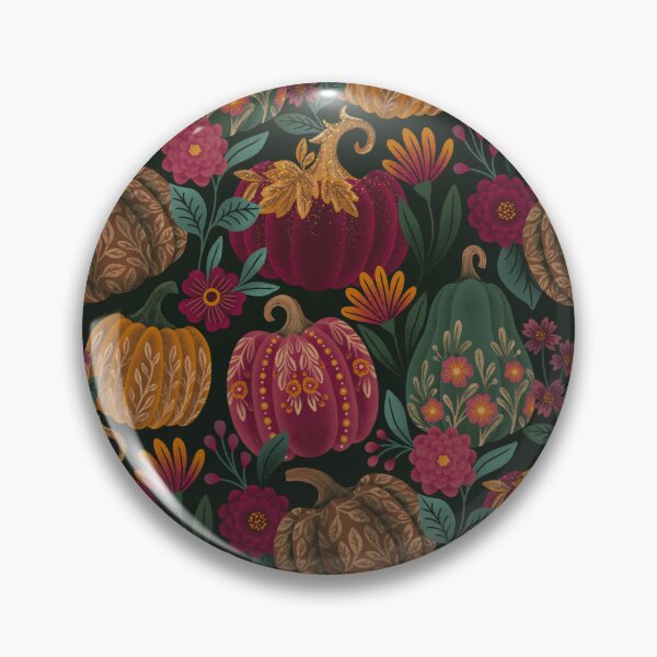 Item preview, Velvet Folk Art Pumpkins Pattern designed and sold by meghanmarie.