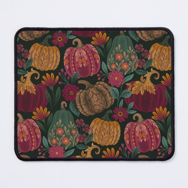 Item preview, Velvet Folk Art Pumpkins Pattern designed and sold by meghanmarie.