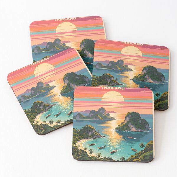 Item preview, Retro Tropical Sunset Art Print - Koh Samui designed and sold by Spirit of Siam.