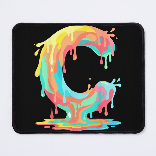 Item preview, Colorful Dripping Letter C Alphabet Monogram Retro Liquid Paint Splatter Art designed and sold by PhocoNibict.