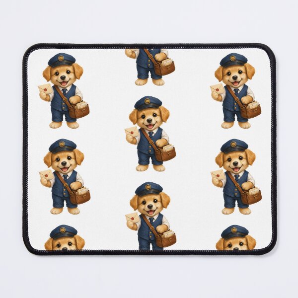 Item preview, Cute Dog Postman Animal Jobs Print – Watercolor Puppy Mail Carrier Art, Kawaii Dog Sticker designed and sold by DonnaByPT.
