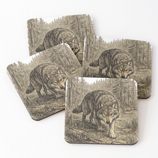 Item preview, Gray Wolf Stalking Through Pines designed and sold by KrungiT Design .