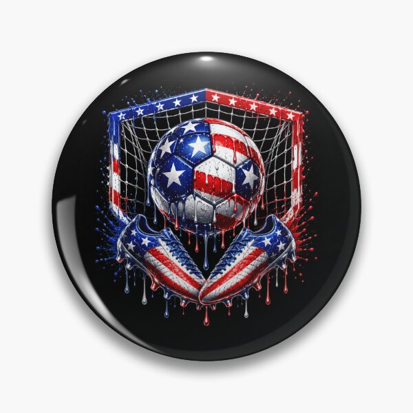Item preview, USA Soccer Ball American Flag Football Cleats Dripping Paint Sports Graphic designed and sold by PhocoNibict.