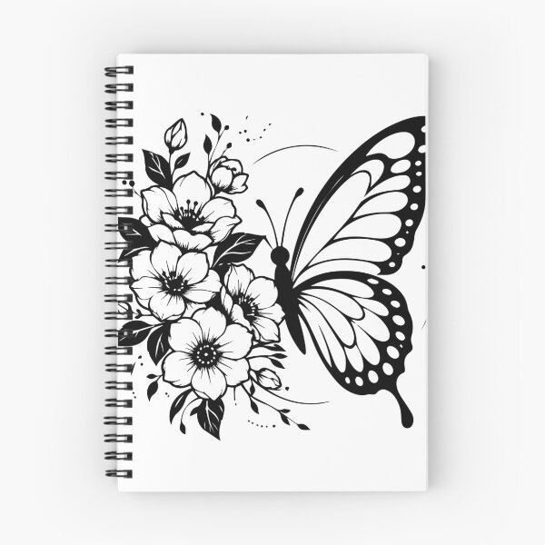 Item preview, Butterfly & Floral Line Art | Elegant Nature Tattoo Style PNG | Vintage Botanical Illustration designed and sold by ucpstudio.