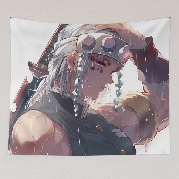 Item preview, Tengen Uzui Demon Slayer Rain Warrior Side Portrait designed and sold by B5fivemerch.