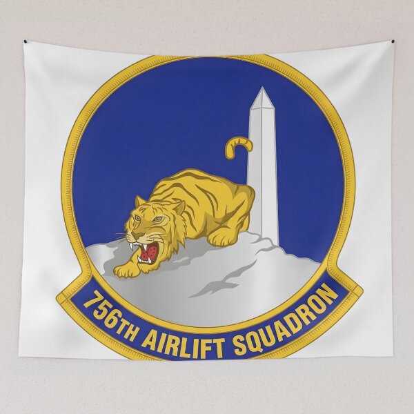 Item preview, 756th Airlift Squadron (AS) Golden Tiger Emblem Patch designed and sold by CharlieDesings.