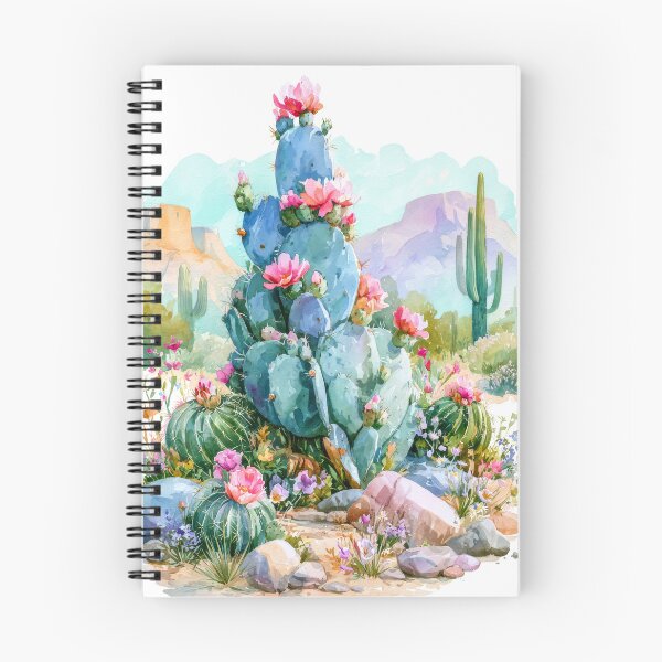 Item preview, Watercolor Blooming Cactus Southwestern Desert Landscape designed and sold by MargaretWiktor.
