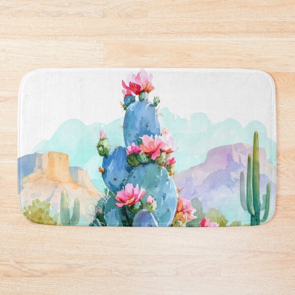 Item preview, Watercolor Blooming Cactus Southwestern Desert Landscape designed and sold by MargaretWiktor.