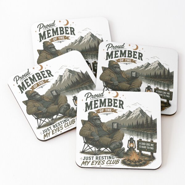 Item preview, Proud Member of the Just Resting My Eyes Club | Funny Dad Camping Gorilla PNG | Father's Day Vintage T-Shirt Design designed and sold by ucpstudio.