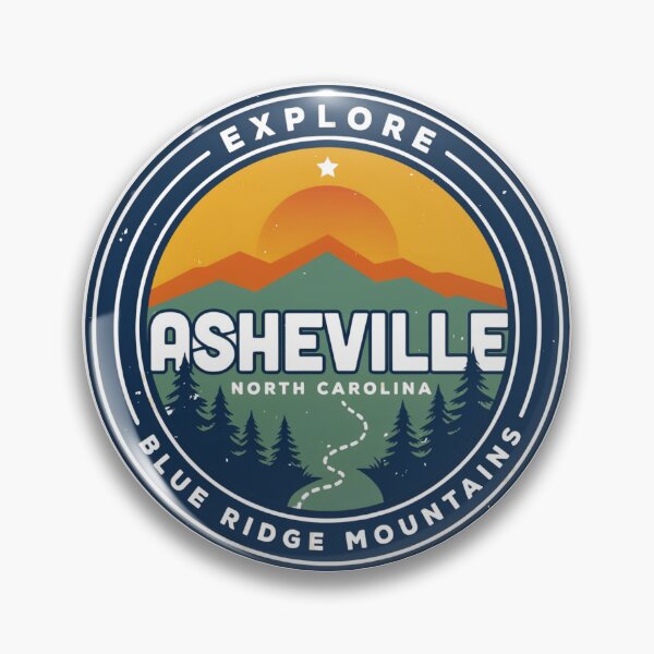 Item preview, Explore Asheville NC | Vintage Blue Ridge Mountains Adventure Badge designed and sold by Timeless Design.