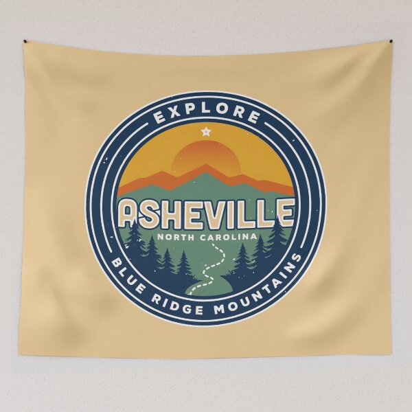 Item preview, Explore Asheville NC | Vintage Blue Ridge Mountains Adventure Badge designed and sold by Timeless Design.