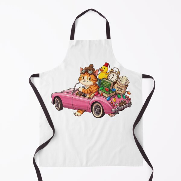 Item preview, Funny Cat Driving Retro Pink Car Cute Duck Cartoon designed and sold by Fatomfatom.