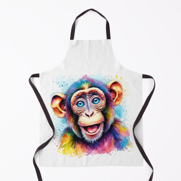 Item preview, Funny Monkey with Blue Eyes Colorful Watercolor designed and sold by AurossaDesign.