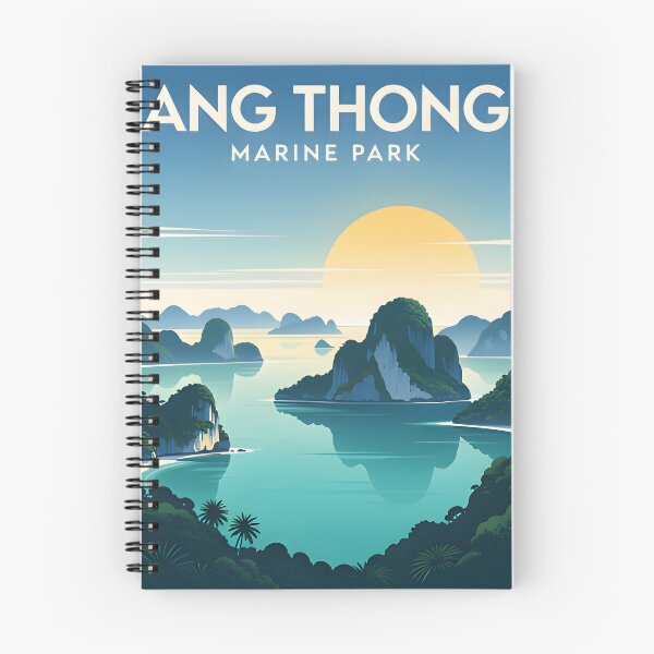 Item preview, Ang Thong Marine Park Thailand Retro Sunset Travel Poster | Vintage Tropical Island Wall Art designed and sold by Spirit of Siam.