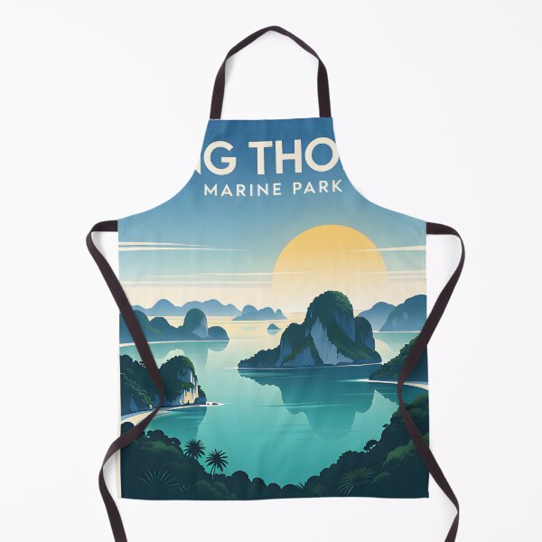 Item preview, Ang Thong Marine Park Thailand Retro Sunset Travel Poster | Vintage Tropical Island Wall Art designed and sold by Spirit of Siam.