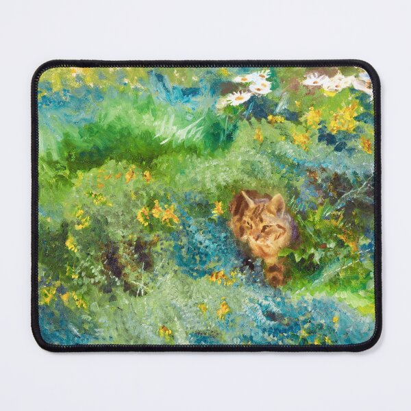Item preview, Vintage Art Reproduction: Cat on a Flowering Summer Meadow designed and sold by The Real Victorian.