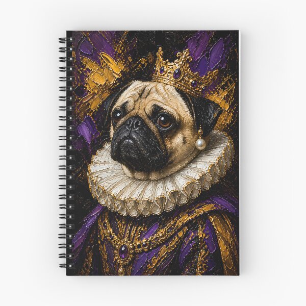 Item preview, Regal Royal Pug Queen Purple Art designed and sold by Vista Atelier.