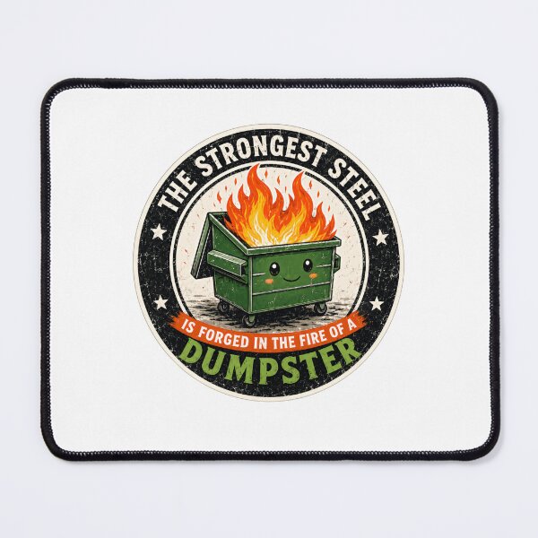 Item preview, The Strongest Steel Is Forged In The Fire Of A Dumpster Sarcastic Resilience Humor designed and sold by HumansStuck12.