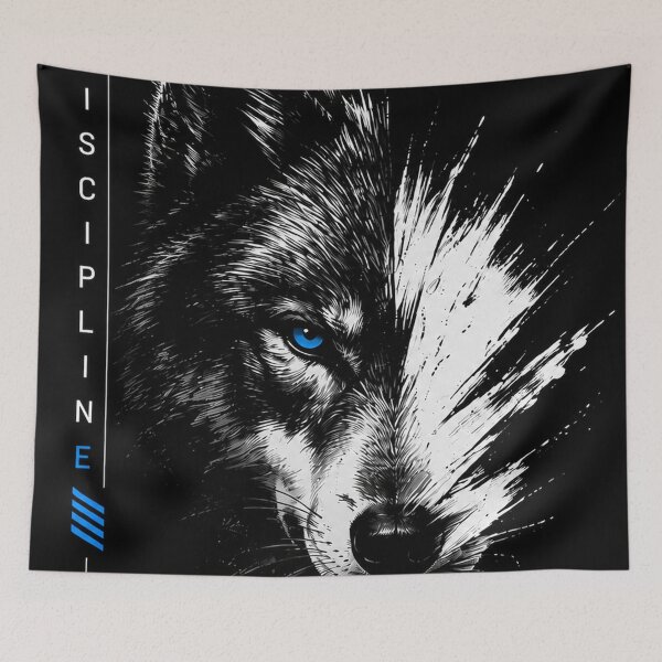 Item preview, Disciplined Wolf Focus on Your Goal Motivational T-Shirt | Blue Eye Wolf Streetwear Graphic designed and sold by NBT-NOVA.
