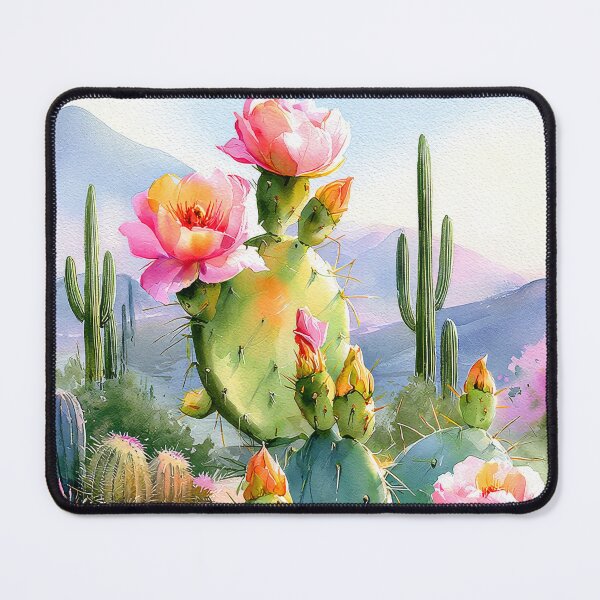 Item preview,  Watercolor Blooming Cactus Southwestern Desert Landscape designed and sold by MargaretWiktor.