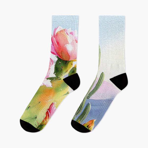 Item preview,  Watercolor Blooming Cactus Southwestern Desert Landscape designed and sold by MargaretWiktor.