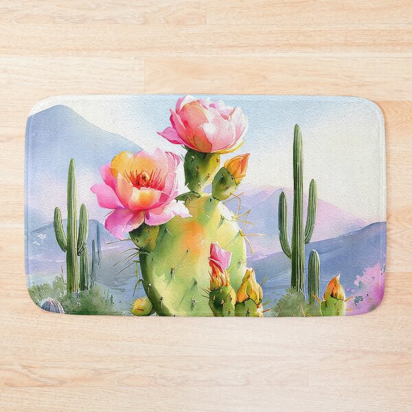 Item preview,  Watercolor Blooming Cactus Southwestern Desert Landscape designed and sold by MargaretWiktor.