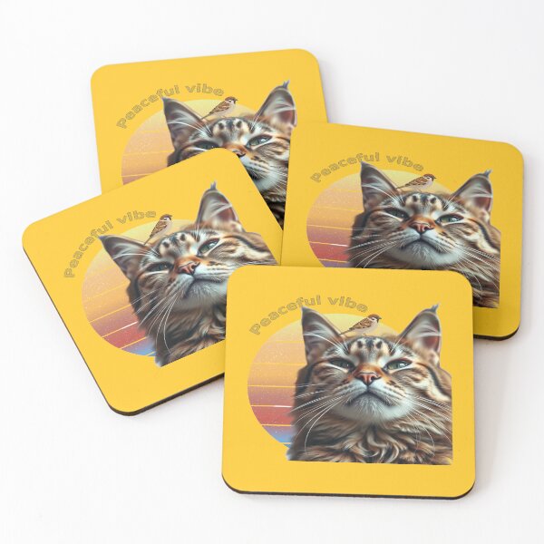 Item preview, Cute Cat with Bird Friend Retro Vintage Sunset Aesthetic designed and sold by hoodiehood.