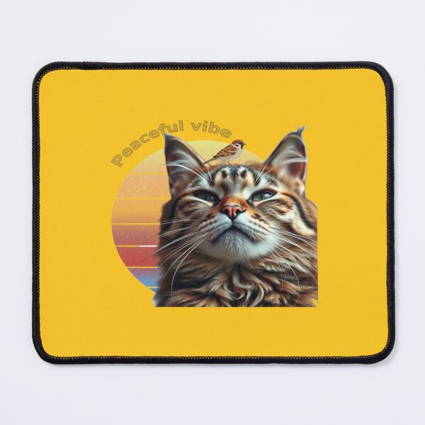 Item preview, Cute Cat with Bird Friend Retro Vintage Sunset Aesthetic designed and sold by hoodiehood.