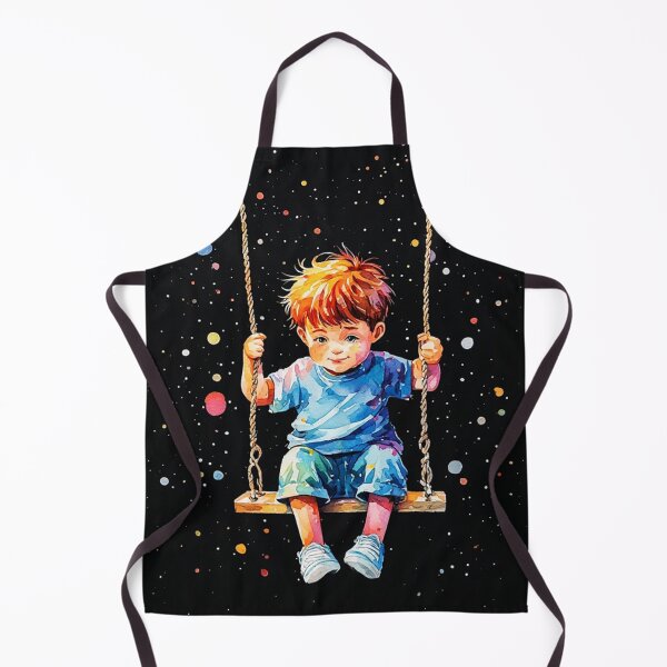 Item preview, Cute Boy on Swing Colorful Watercolor designed and sold by AurossaDesign.