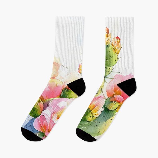Item preview, Watercolor Blooming Cactus Southwestern Desert Scenery designed and sold by MargaretWiktor.