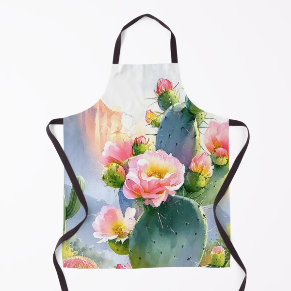 Item preview, Watercolor Blooming Cactus Southwestern Desert Scenery designed and sold by MargaretWiktor.