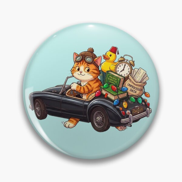 Item preview, Funny Cat Driving Retro Black Car Cute Duck Cartoon designed and sold by Fatomfatom.