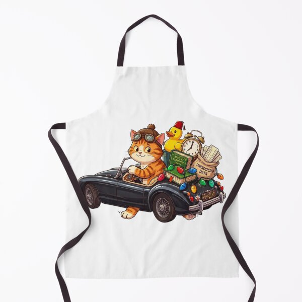 Item preview, Funny Cat Driving Retro Black Car Cute Duck Cartoon designed and sold by Fatomfatom.