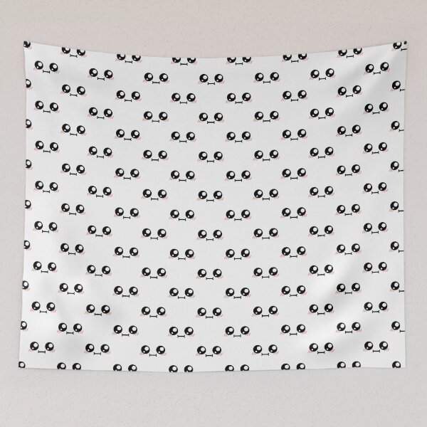 Item preview, Cute kawaii blushing meh face pattern designed and sold by BlushyPrint.