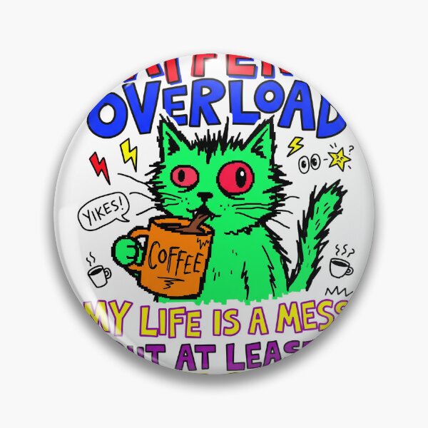 Item preview, Overload Coffee Cat Chaos Gen Z Aesthetic Meme designed and sold by ART ATTACK ZONE.