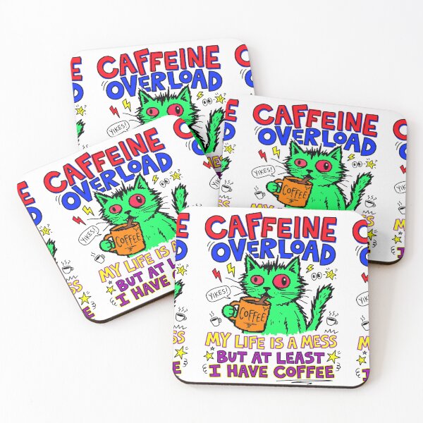 Item preview, Overload Coffee Cat Chaos Gen Z Aesthetic Meme designed and sold by ART ATTACK ZONE.