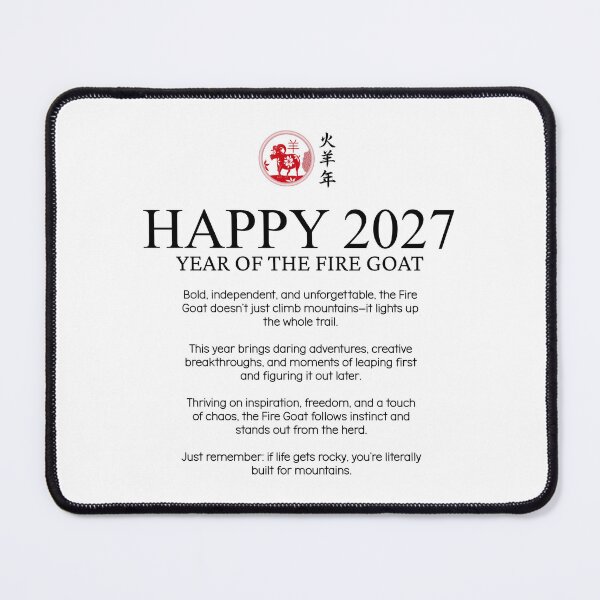 Item preview, Lunar New Year 2027 Year Of The Fire Goat designed and sold by HowToCanadian.