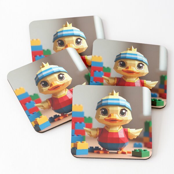 Item preview, Adorable Low Poly Duckling Personal Trainer LEGO Art designed and sold by IntelliMindDesigns.