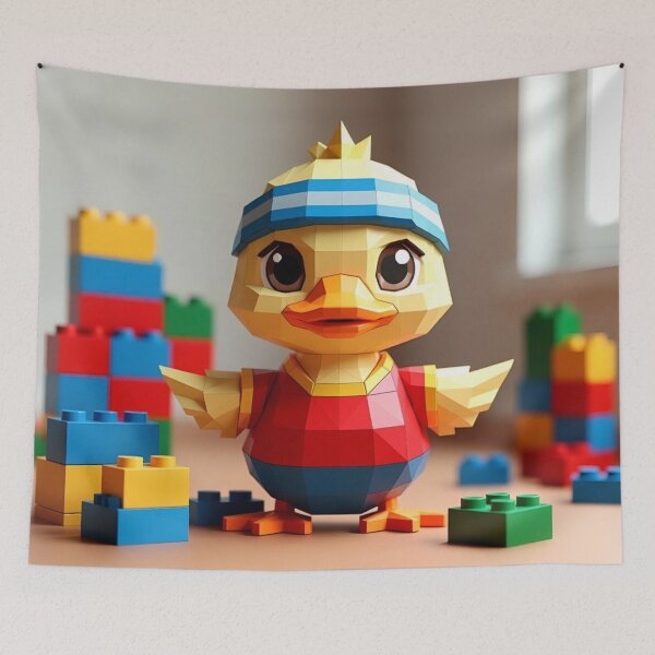Item preview, Adorable Low Poly Duckling Personal Trainer LEGO Art designed and sold by IntelliMindDesigns.