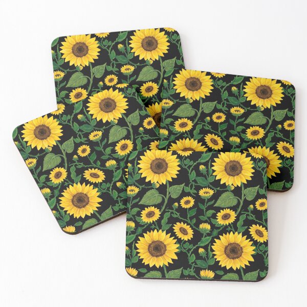 Item preview, Gilded Sunflowers on Midnight Black Pattern designed and sold by TOM JACK.